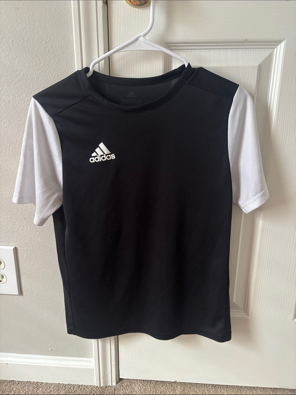 adidas Black and White Short-Sleeve Kids Jersey